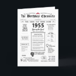 1955 The Year You Were Born Birthday Card<br><div class="desc">Step into the past with our fascinating 1955 birthday card! Packed with important moments and interesting facts from 1955, it's made just for your special birthday. This birthday card is full of cool insights and snapshots from that time. From big events like the first color TV show, the rise of...</div>