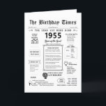 1955 The Year You Were Born Birthday Card<br><div class="desc">Step into the past with our captivating 1955 birthday card! Overflowing with pivotal moments and enthralling facts, it's tailor-made for your special day. This birthday card is packed with intriguing insights and snapshots of life during that era. From notable events like the first color TV broadcast, the birth of rock...</div>