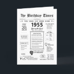 1955 The Year You Were Born Birthday Card<br><div class="desc">Step into the past with our captivating 1955 birthday card! Overflowing with pivotal moments and enthralling facts, it's tailor-made for your special day. This birthday card is packed with intriguing insights and snapshots of life during that era. From notable events like the first color TV broadcast, the birth of rock...</div>