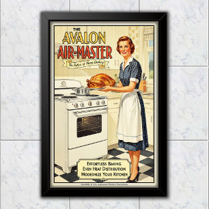 1955 Vintage Avalon Air-Master Oven Advertising Poster