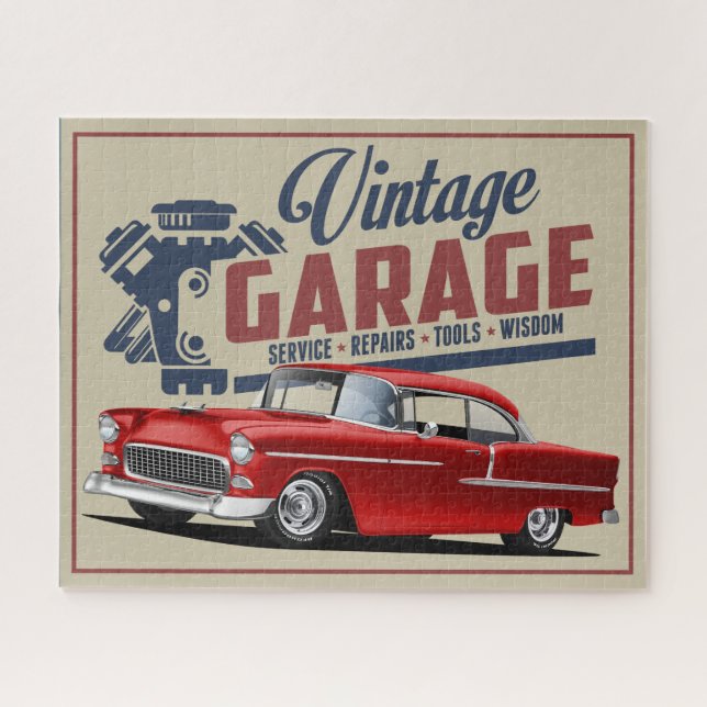 1955 Vintage Garage Jigsaw Puzzle (Horizontal)