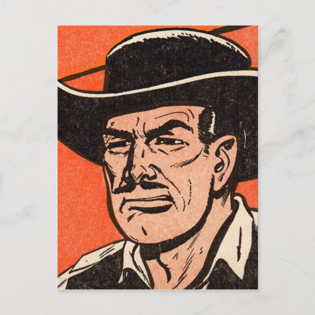 1955 Western bad guy from Billy the Kid comics Postcard (Front)