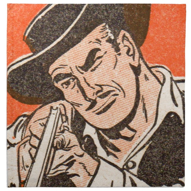 1955 Western bad guy in black hat with rifle Napkin (Front)