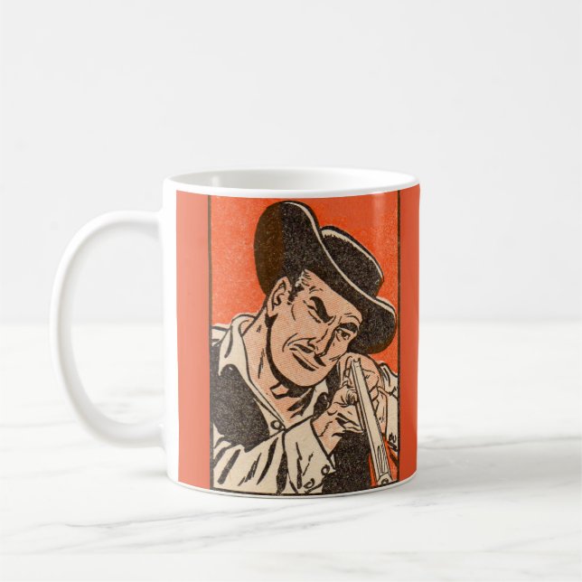 1955 Western bad guy with rifle from Billy the Kid Coffee Mug (Left)