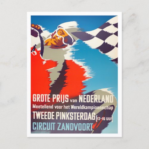 1955 Zandvoort Grand Prix vintage racing  Postcard