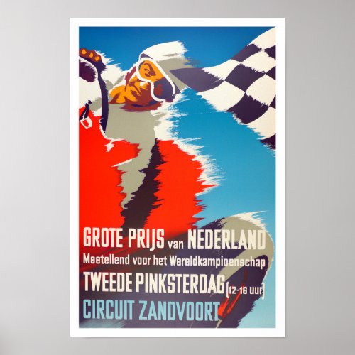 1955 Zandvoort Grand Prix vintage racing Poster