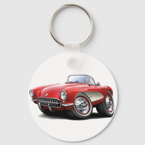 1956_57 Corvette Red Car Keychain