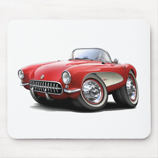 1956-57 Corvette Red Car Mouse Pad (Front)