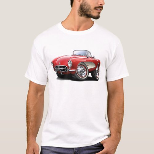 1956_57 Corvette Red Car T_Shirt