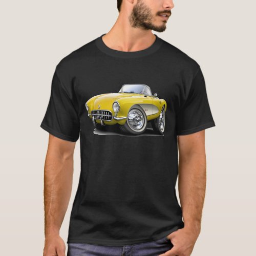 1956_57 Corvette Yellow Car T_Shirt