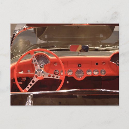 1956 Chevrolet Corvette Steering Wheel and Dash Postcard