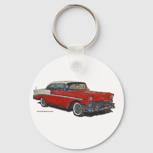 1956_Chevrolet_emboss Keychain