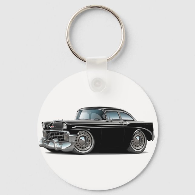 1956 Chevy Belair Black Car Keychain (Front)