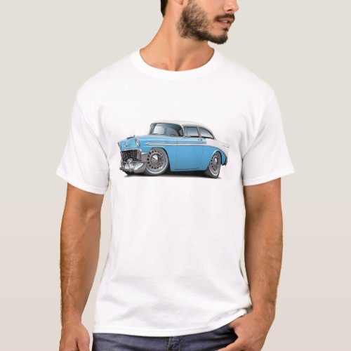 1956 Chevy Belair Lt Blue_White Car T_Shirt