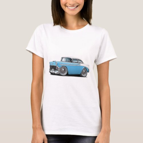 1956 Chevy Belair Lt Blue_White Car T_Shirt