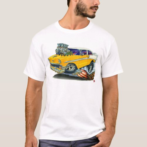 1956 Chevy Belair Orange Car T_Shirt