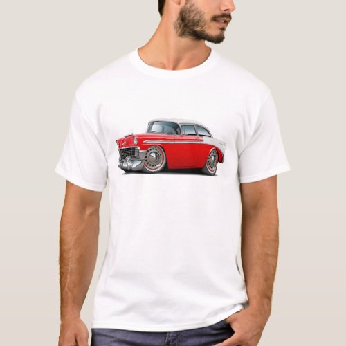 1956 Chevy Belair Red_White Car T_Shirt