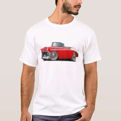 1956 Chevy Belair Red_White Convertible T_Shirt