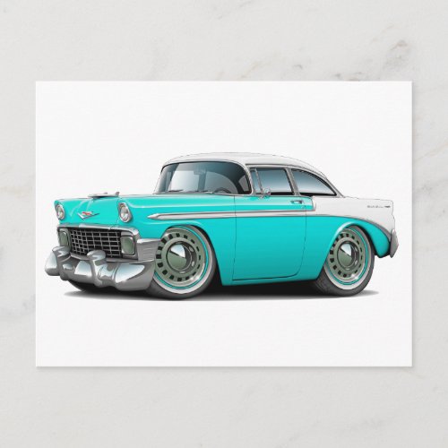 1956 Chevy Belair Turquoise_White Car Postcard