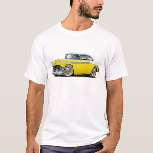 1956 Chevy Belair Yellow_White Car T_Shirt