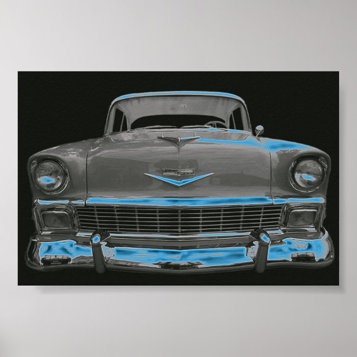 1956 CHEVY "NEON BLUE GLOW" PRINT