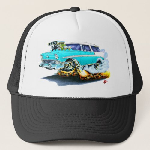 1956 Chevy Nomad Turquoise Car Trucker Hat