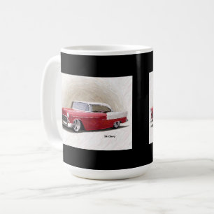 1956 Chevy Red White Digital Art Mug
