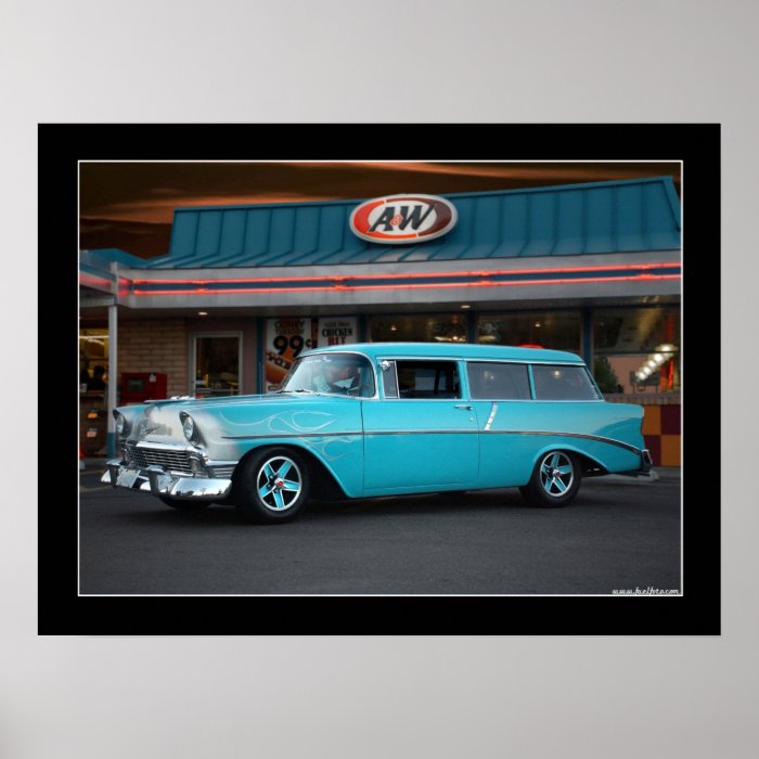 1956 Chevy Wagon Classic Car Drive In Poster
