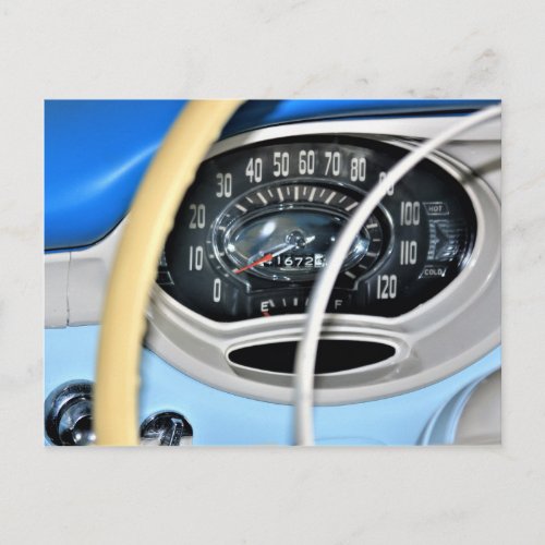 1956 Classic Car Speedometer Postcard