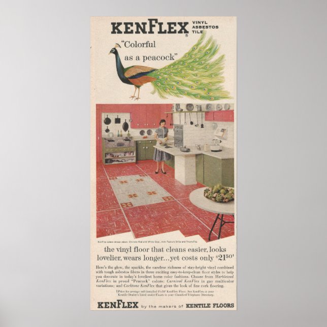 1956 Flooring Ad PEACOCK Poster (Front)