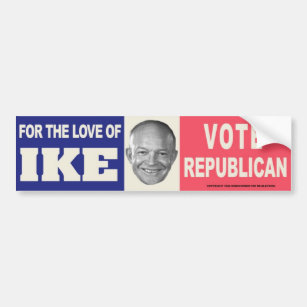 1956 IKE Vote Republican Vintage Bumper Sticker