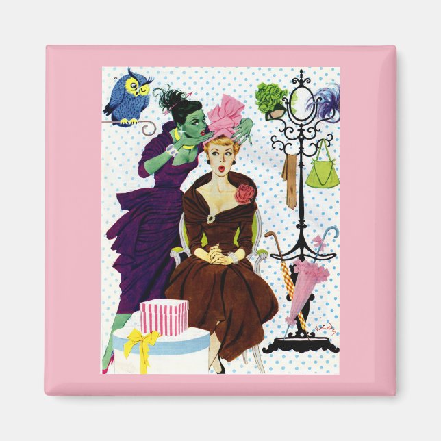 1956 Jealousy whispers into Gloria's ear Magnet (Front)