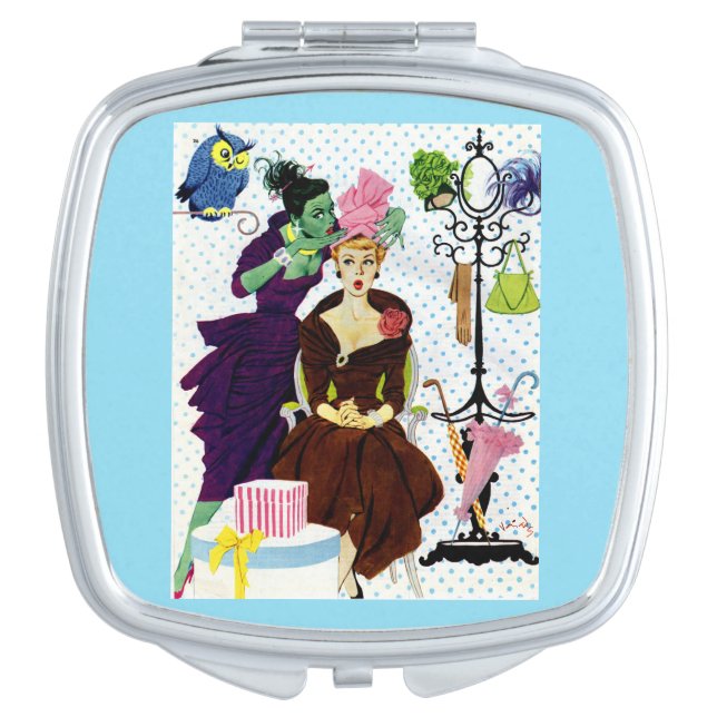 1956 Jealousy whispers into Gloria's ear Makeup Mirror (Front)