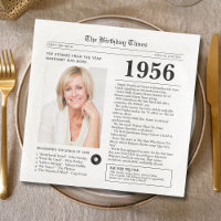 1956 Newspaper Birthday Paper Napkin