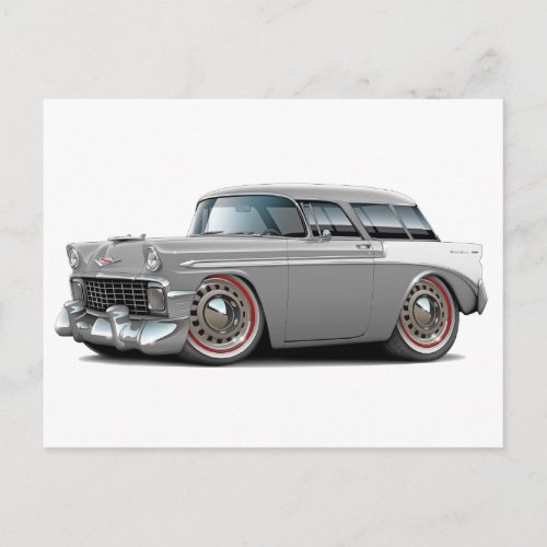 1956 Nomad Grey_White Car Postcard