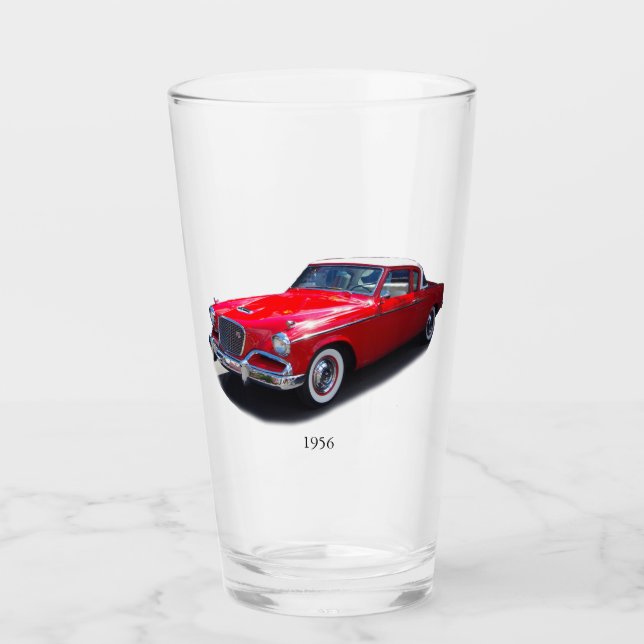 1956 red classic car glass (Front)