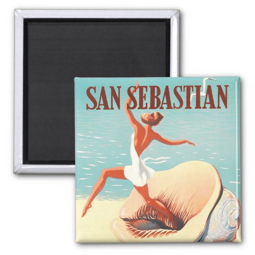 1956 San Sebastian Spain vintage travel Magnet