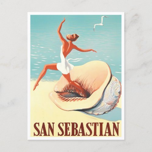 1956 San Sebastian Spain vintage travel Postcard