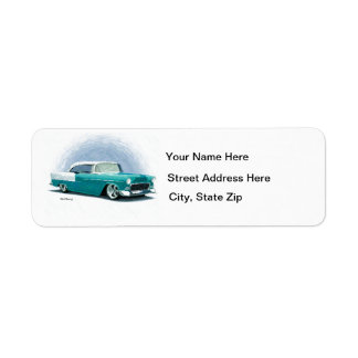 1956 Teal Chevy Coupe Address Labels