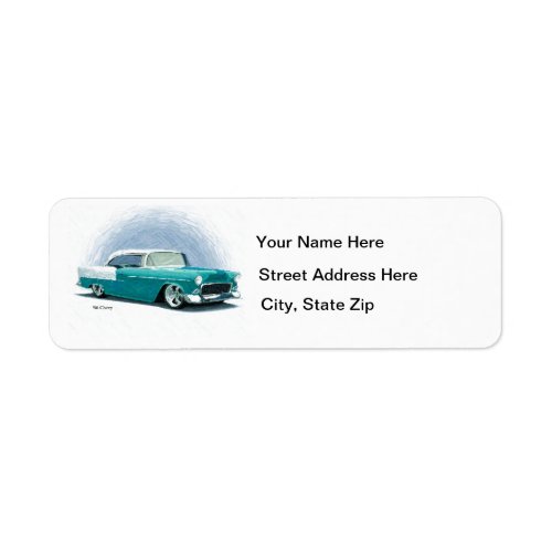 1956 Teal Chevy Coupe Address Labels