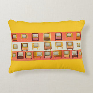1956 television sets print accent pillow