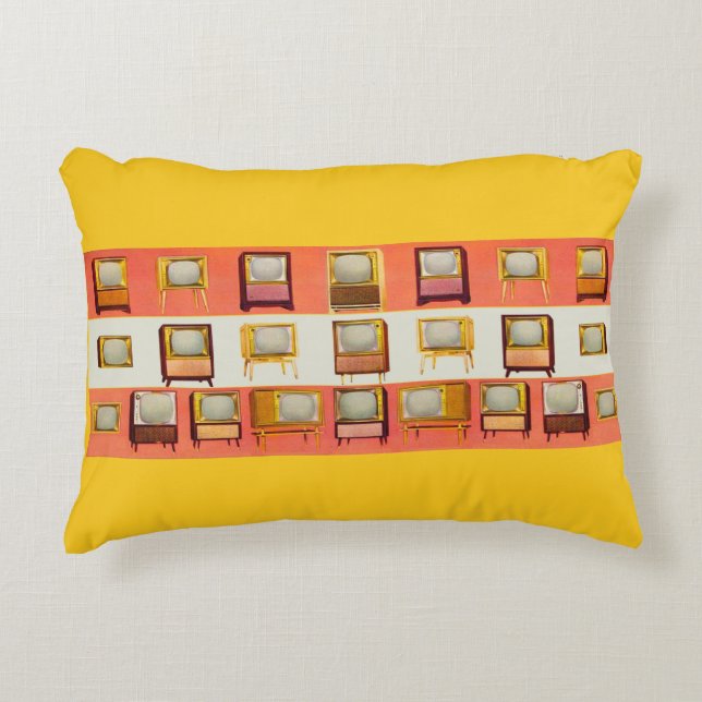 1956 television sets print accent pillow (Front)