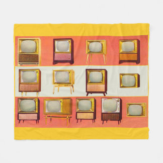1956 television sets print fleece blanket