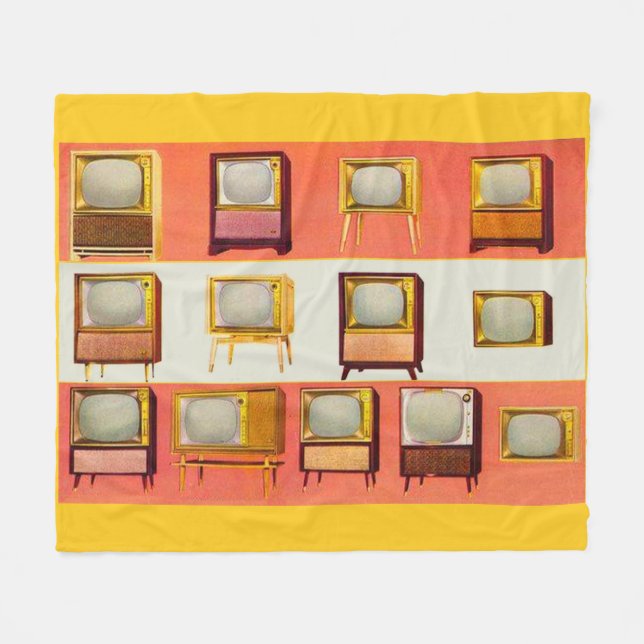 1956 television sets print fleece blanket (Front (Horizontal))