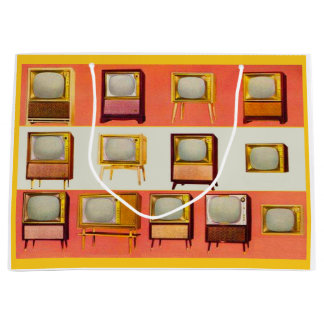 1956 television sets print large gift bag