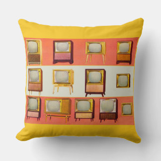 1956 television sets print throw pillow
