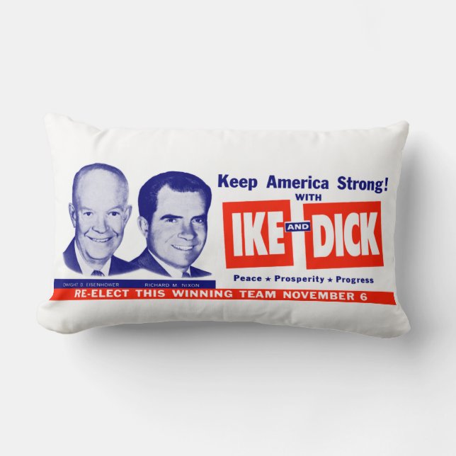 1956 Vote Ike and Dick Lumbar Pillow (Front)