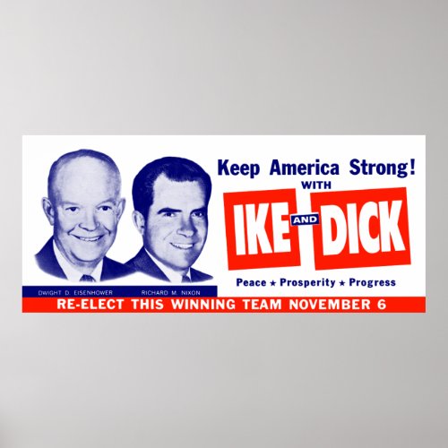 1956 Vote Ike and Dick Poster