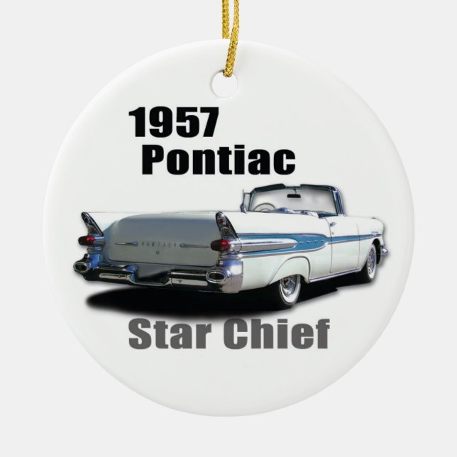 1957 & 1959 PONTIACS CERAMIC ORNAMENT (Front)