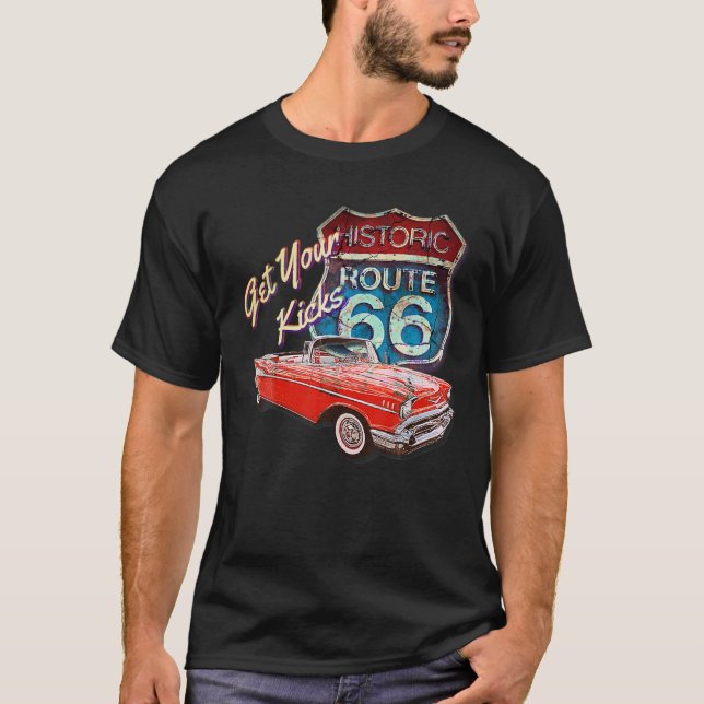1957 57 chevys truck bel air vintage retro car str T-Shirt (Front)